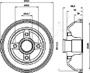 Japanparts TA-0408 - Tamburo freno autozon.pro