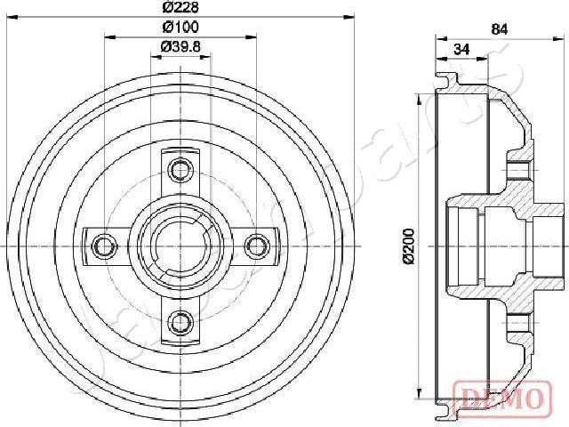 Japanparts TA-0407C - Tamburo freno autozon.pro