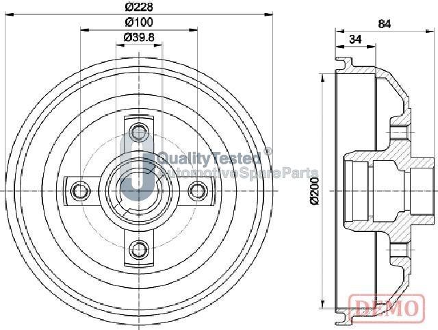 Japanparts TA0407JM - Tamburo freno autozon.pro