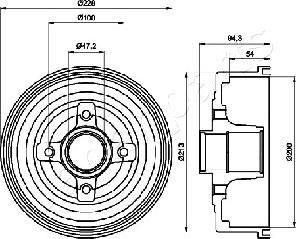 Japanparts TA-0412 - Tamburo freno autozon.pro