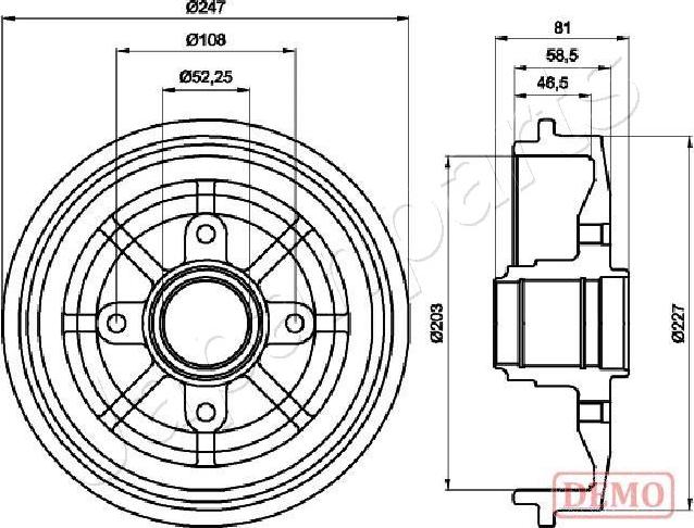 Japanparts TA-0609C - Tamburo freno autozon.pro