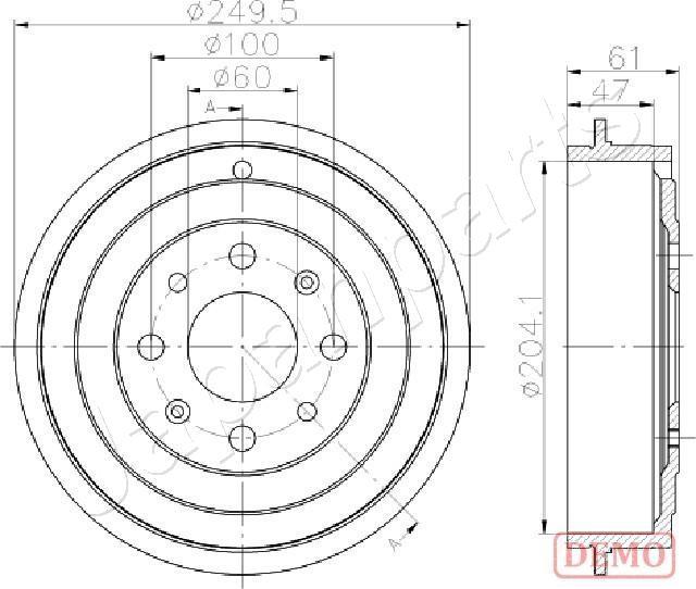 Japanparts TA-0606C - Tamburo freno autozon.pro