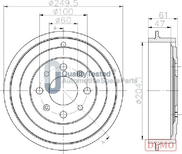 Japanparts TA0606JM - Tamburo freno autozon.pro