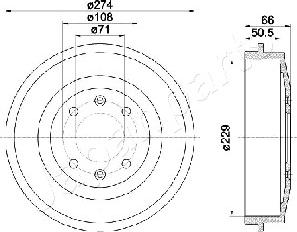 Japanparts TA-0600 - Tamburo freno autozon.pro