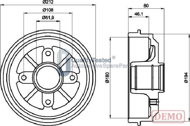 Japanparts TA0608JM - Tamburo freno autozon.pro