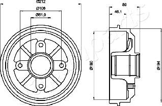 Japanparts TA-0608 - Tamburo freno autozon.pro