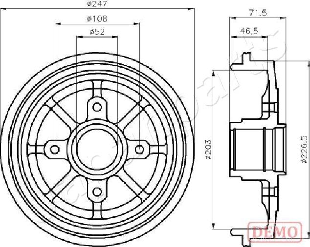 Japanparts TA-0610C - Tamburo freno autozon.pro