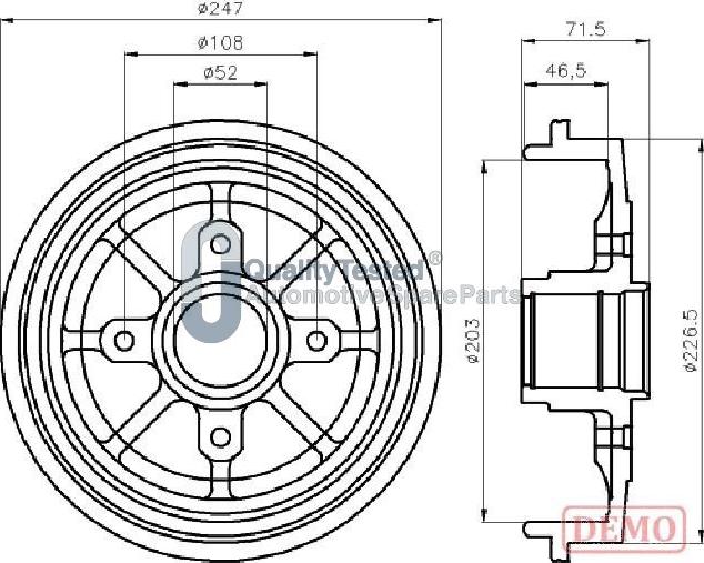 Japanparts TA0610JM - Tamburo freno autozon.pro