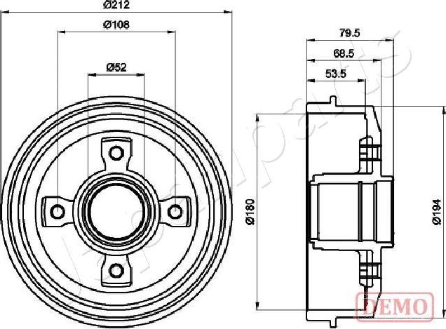 Japanparts TA-0612C - Tamburo freno autozon.pro