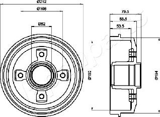 Japanparts TA-0612 - Tamburo freno autozon.pro