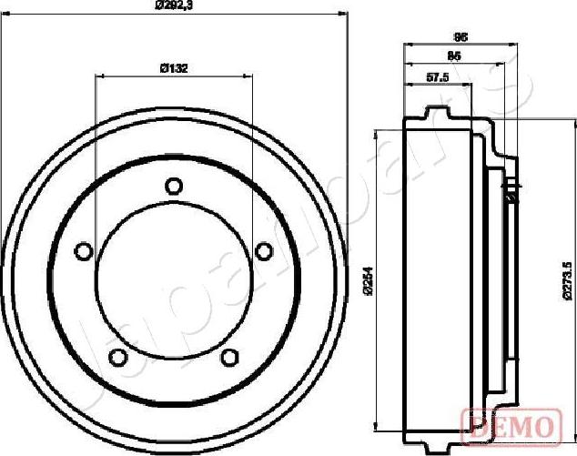 Japanparts TA-0316C - Tamburo freno autozon.pro