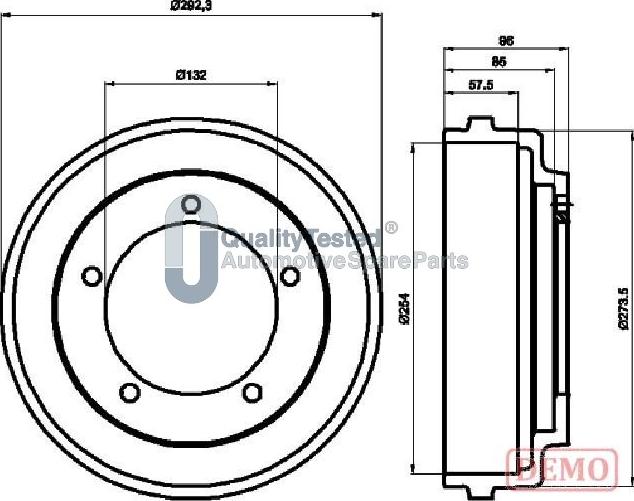 Japanparts TA0316JM - Tamburo freno autozon.pro