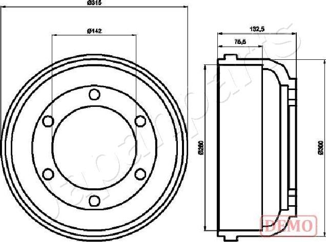 Japanparts TA-0317C - Tamburo freno autozon.pro