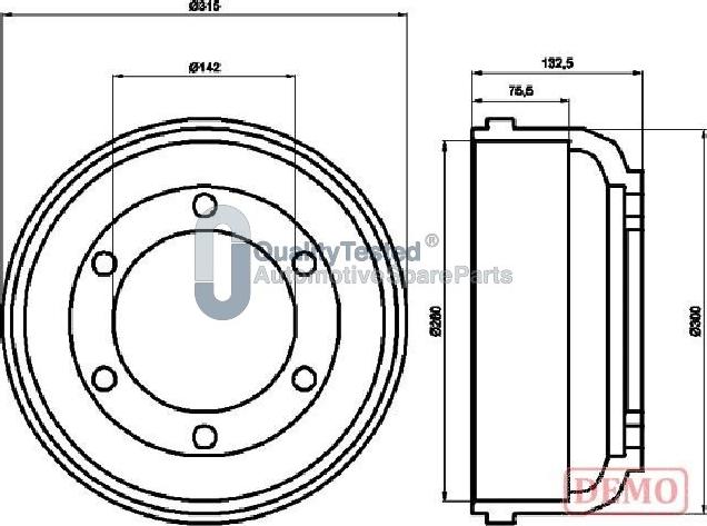 Japanparts TA0317JM - Tamburo freno autozon.pro