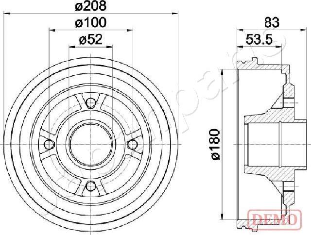 Japanparts TA-0709C - Tamburo freno autozon.pro