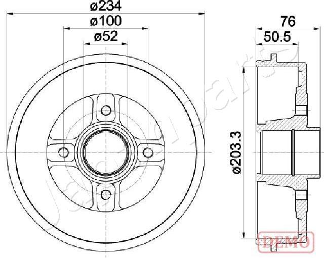 Japanparts TA-0704C - Tamburo freno autozon.pro