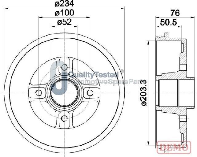 Japanparts TA0704JM - Tamburo freno autozon.pro