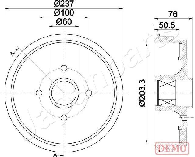 Japanparts TA-0700C - Tamburo freno autozon.pro