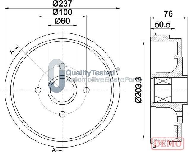 Japanparts TA0700JM - Tamburo freno autozon.pro