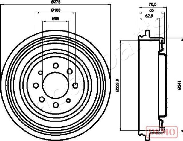 Japanparts TA-0703C - Tamburo freno autozon.pro