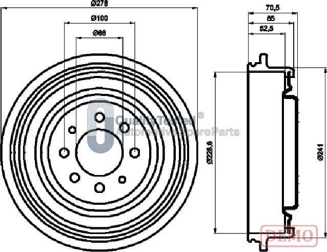 Japanparts TA0703JM - Tamburo freno autozon.pro