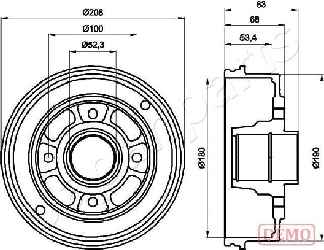 Japanparts TA-0707C - Tamburo freno autozon.pro