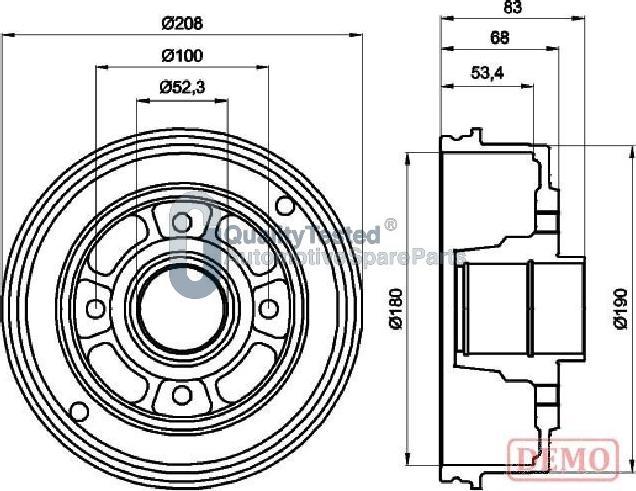 Japanparts TA0707JM - Tamburo freno autozon.pro