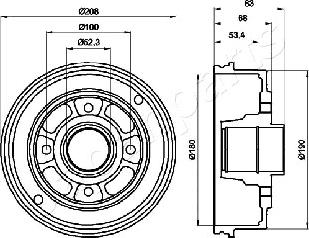 Japanparts TA-0707 - Tamburo freno autozon.pro