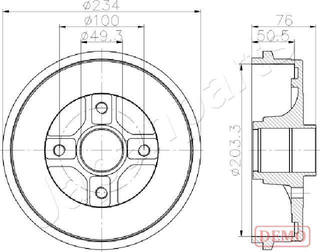 Japanparts TA-0710C - Tamburo freno autozon.pro