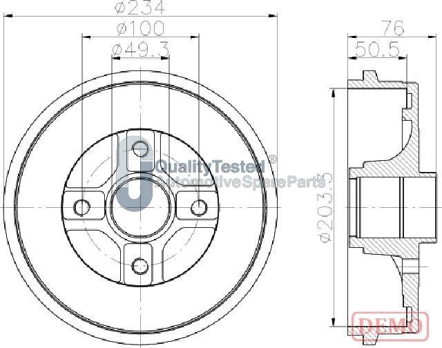 Japanparts TA0710JM - Tamburo freno autozon.pro