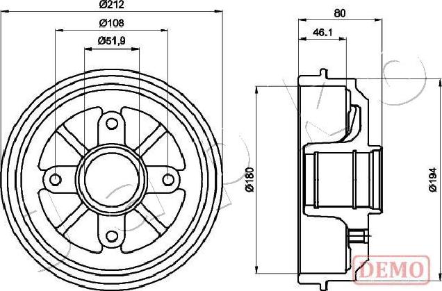 Japko 560608C - Tamburo freno autozon.pro