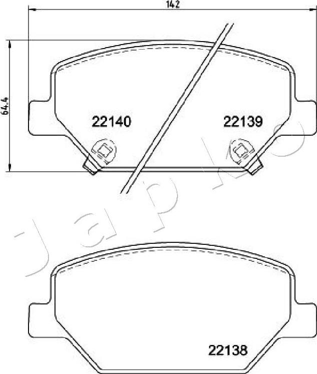 Japko 500418 - Kit pastiglie freno, Freno a disco autozon.pro