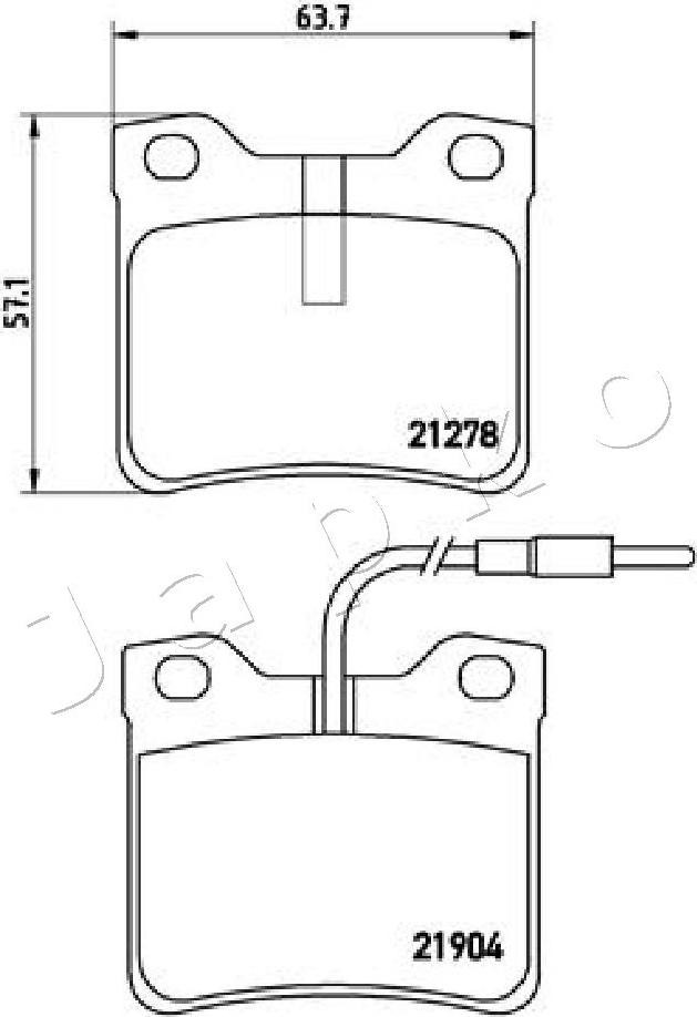 Japko 510527 - Kit pastiglie freno, Freno a disco autozon.pro