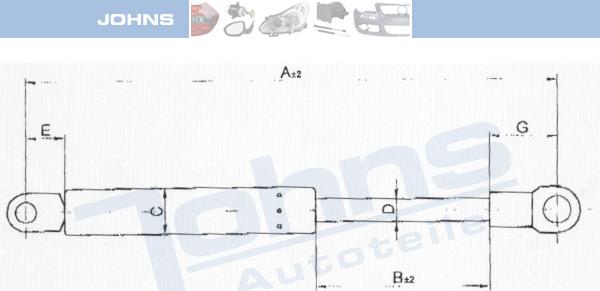 Johns 67 12 95-91 - Ammortizatore pneumatico, Cofano bagagli / vano carico autozon.pro