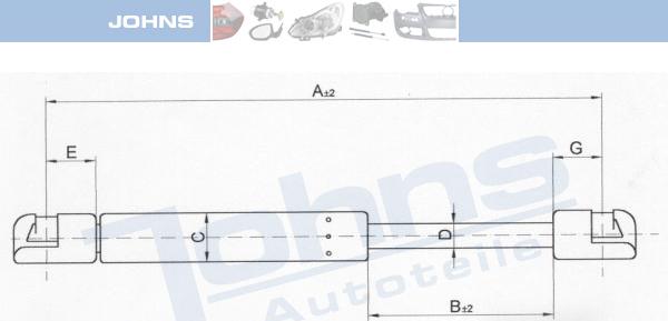 Johns 32 51 95-91 - Ammortizatore pneumatico, Cofano bagagli / vano carico autozon.pro