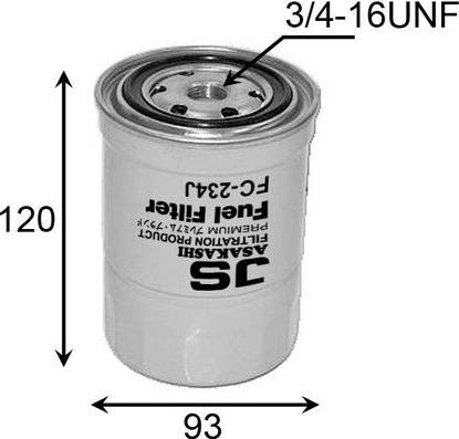 JS Asakashi FC234J - Filtro carburante autozon.pro