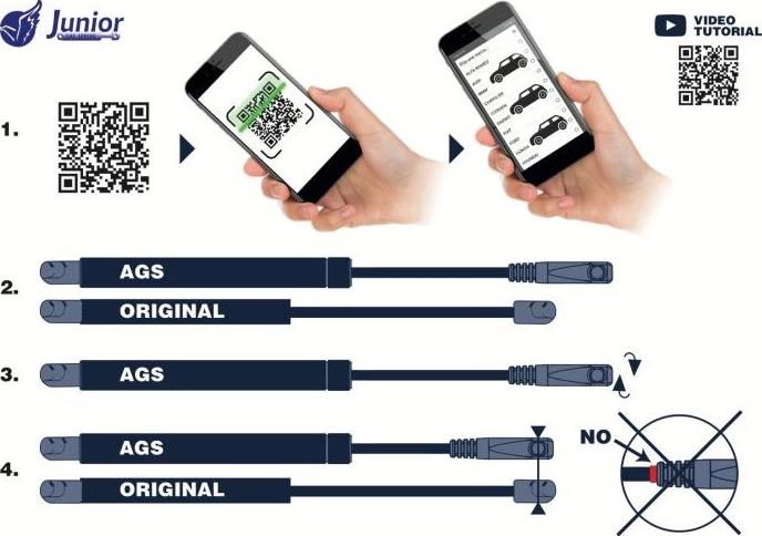 JUNIOR AGS450550 - Ammortizatore pneumatico, Cofano bagagli / vano carico autozon.pro