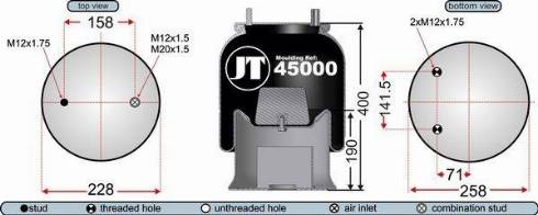 Juratek JAA45001 - Soffietto, Sospensione pneumatica autozon.pro