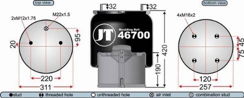 Juratek JAA46702 - Soffietto, Sospensione pneumatica autozon.pro