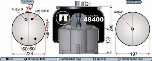 Juratek JAA48402 - Soffietto, Sospensione pneumatica autozon.pro