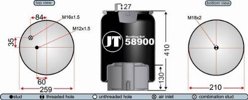 Juratek JAA58901 - Soffietto, Sospensione pneumatica autozon.pro