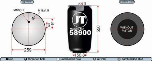 Juratek JAS58901 - Soffietto, Sospensione pneumatica autozon.pro