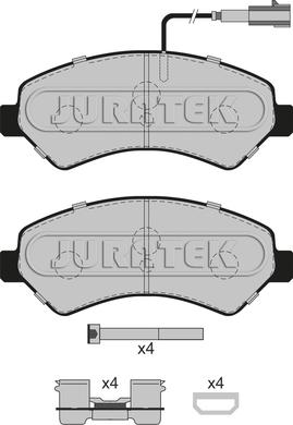 Juratek JCP022 - Kit pastiglie freno, Freno a disco autozon.pro