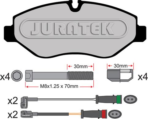 Juratek JCP115 - Kit pastiglie freno, Freno a disco autozon.pro