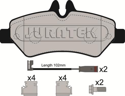 Juratek JCP116 - Kit pastiglie freno, Freno a disco autozon.pro