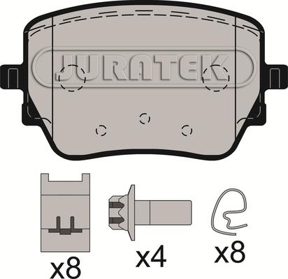 Juratek JCP8592 - Kit pastiglie freno, Freno a disco autozon.pro