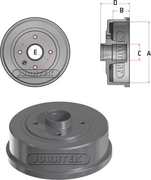 Juratek JDR080 - Tamburo freno autozon.pro