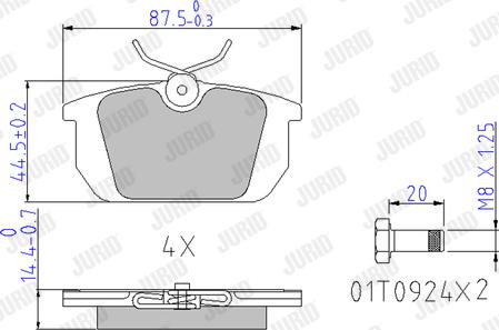 Jurid 571409J - Kit pastiglie freno, Freno a disco autozon.pro