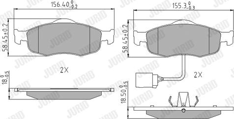 Jurid 571522J - Kit pastiglie freno, Freno a disco autozon.pro