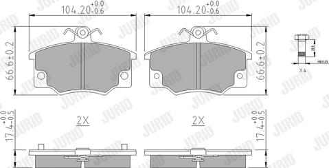 Jurid 571309J - Kit pastiglie freno, Freno a disco autozon.pro